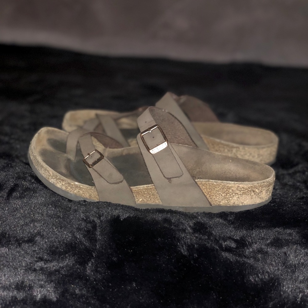 Birkenstock Mayari Birko-flor Sandals (visible wear) COLOR-light brown SIZE- 38